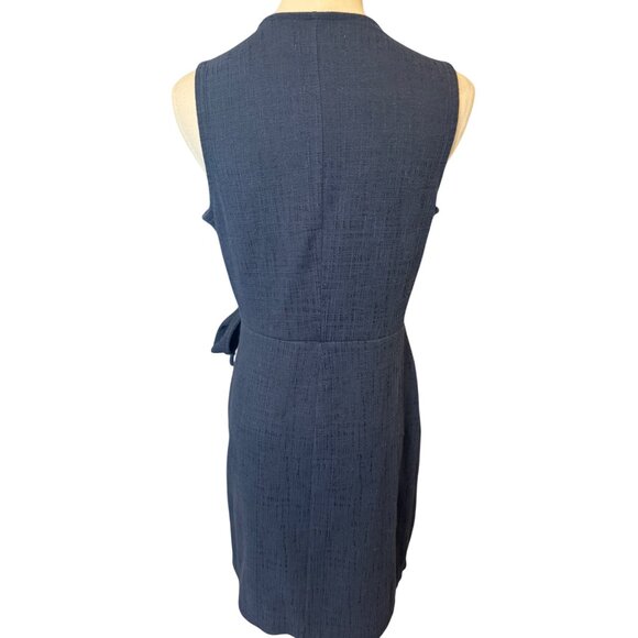 2/$30 Madewell Small Texture & Thread Navy Sleeveless Dress Tie Waist - Picture 8 of 15